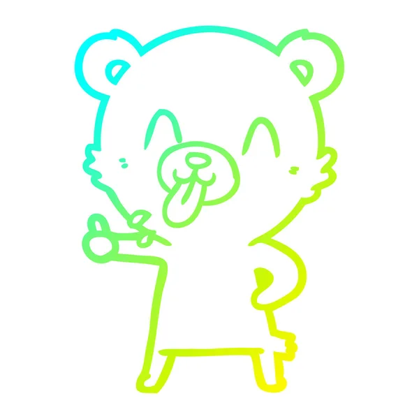 Linea gradiente freddo disegno scortese orso cartone animato — Vettoriale Stock