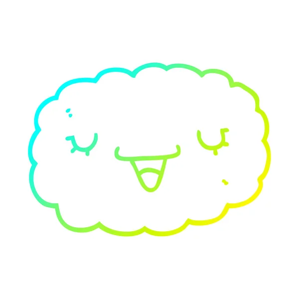 Koude gradiënt lijntekening cartoon Cloud — Stockvector