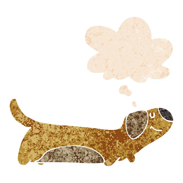 Kreslený pes a myšlenková bublina ve stylu retro — Stockový vektor