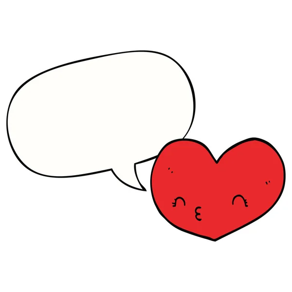 Cartoon love heart and speech bubble — Stock Vector