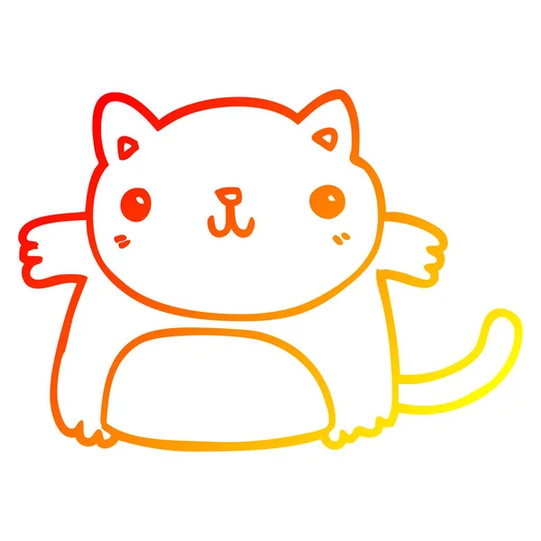 暖梯度线绘制卡通猫 — 图库矢量图片