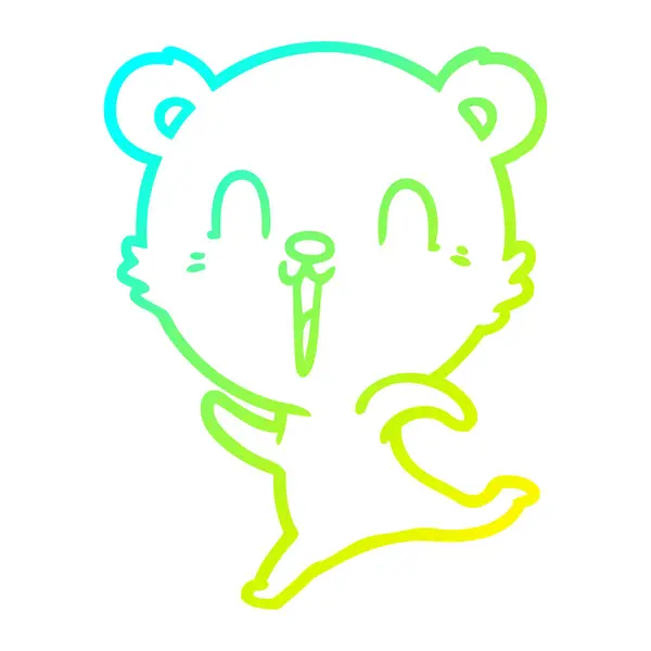冷梯度线绘制快乐卡通北极熊 — 图库矢量图片