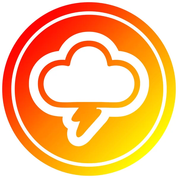 Storm Cloud circulair in warm gradiënt spectrum — Stockvector