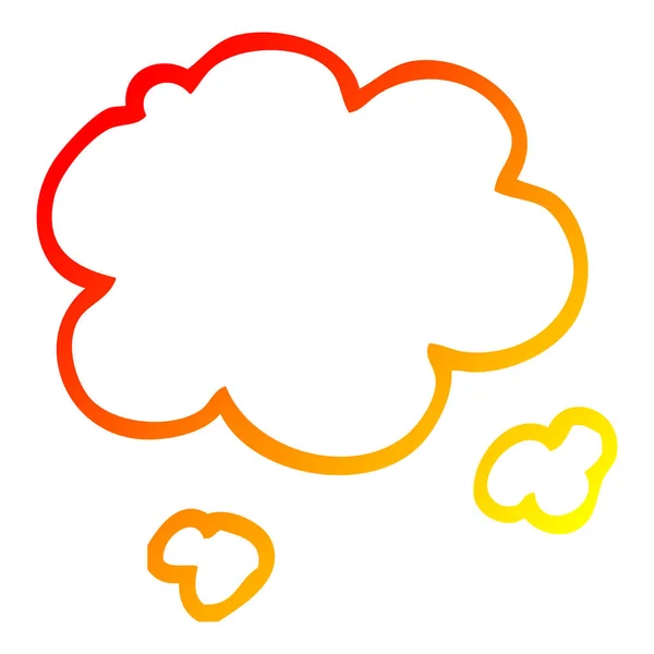Linha gradiente quente desenho cartoon nuvem —  Vetores de Stock