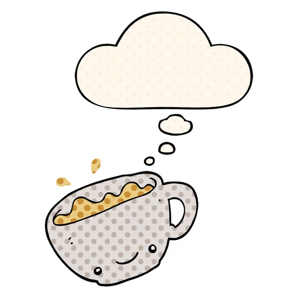 Чашка кофе и мыльный пузырь в стиле комиксов — стоковый вектор