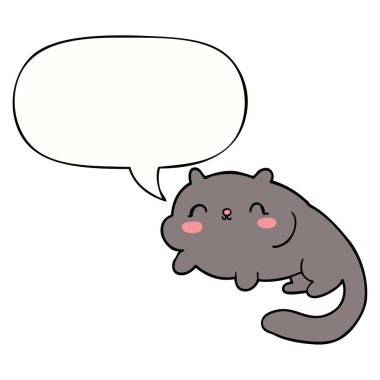 karikatür kedi ve konuşma balonu