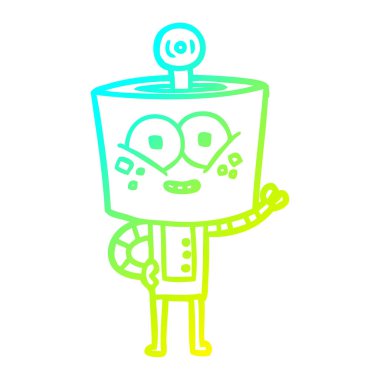 soğuk degrade çizgi çizim mutlu karikatür robot