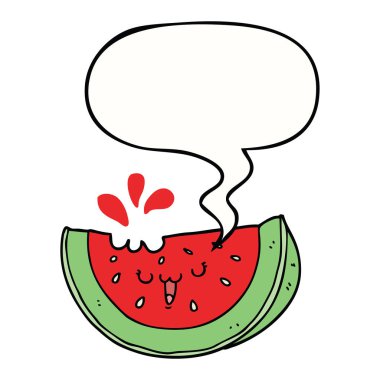 karikatür karpuz ve konuşma balonu