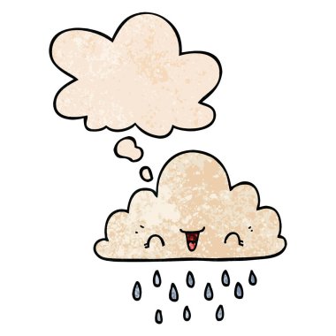 karikatür fırtına bulut ve grunge doku desen düşünce balonu