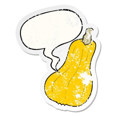 karikatür kabak ve konuşma balonu sıkıntılı etiket
