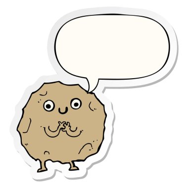 çizgi film rock karakteri ve konuşma balonu etiket