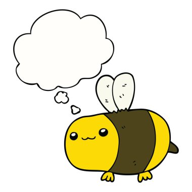 karikatür arı ve düşünce balonu