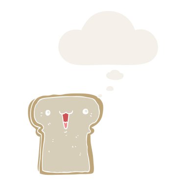 retro tarzında karikatür illüstrasyon ve düşünce balonu