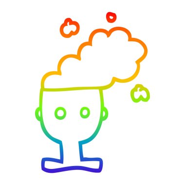 gökkuşağı gradyan çizgi çizim karikatür gem kaplı fincan