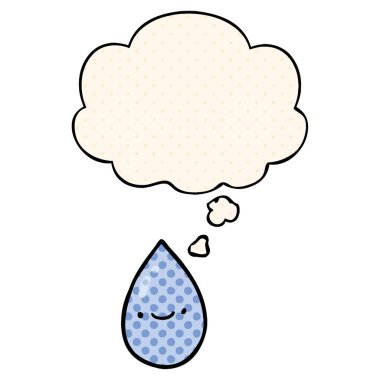 çizgi film yağmur damlası ve çizgi roman tarzında düşünce balonu
