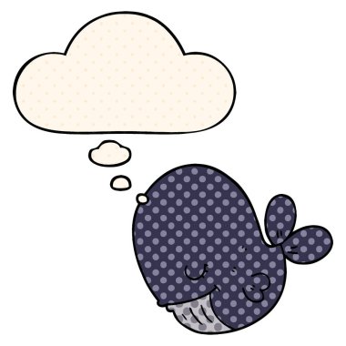 çizgi film balina ve çizgi roman tarzında düşünce balonu