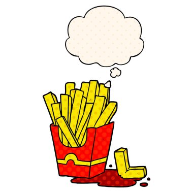 çizgi film kızartması ve çizgi roman tarzında düşünce balonu