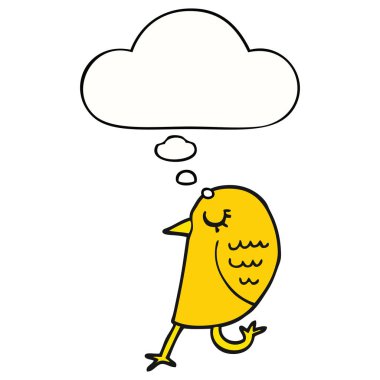 karikatür kuş ve düşünce balonu
