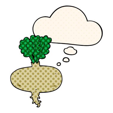 çizgi roman tarzında karikatür pancar ve düşünce balonu