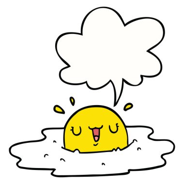 karikatür kızarmış yumurta ve konuşma balonu