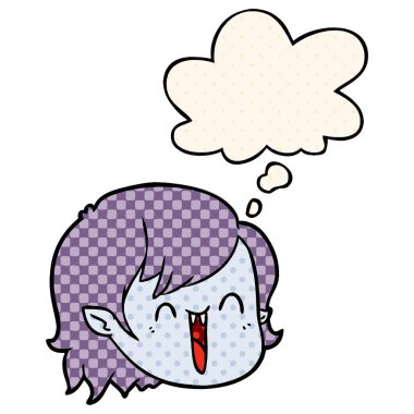 karikatür çizgi roman tarzı vampir kız yüz