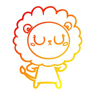 sıcak degrade çizgi çizim karikatür aslan