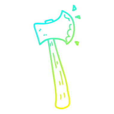 soğuk degrade çizgi çizim karikatür balta