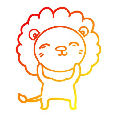 sıcak degrade çizgi çizim karikatür aslan