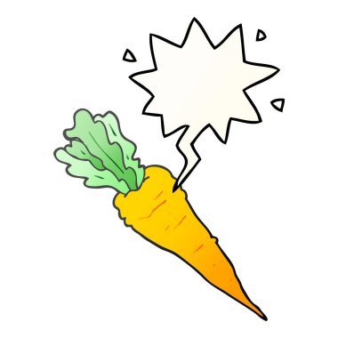 karikatür havuç ve konuşma balonu pürüzsüz degrade tarzında