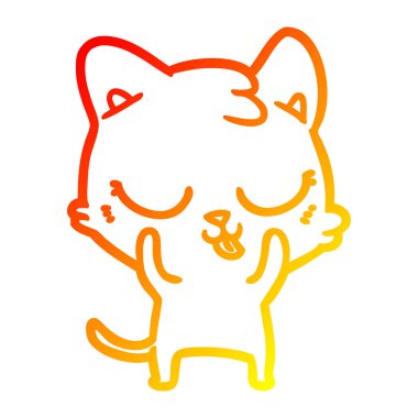 sıcak degrade çizgi çizim karikatür kedi