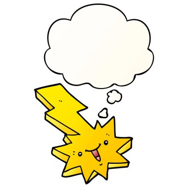 karikatür yıldırım ve pürüzsüz degrade s kabarcık düşünce