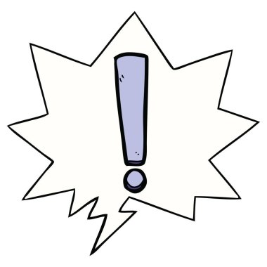 karikatür ünlem işareti ve konuşma balonu