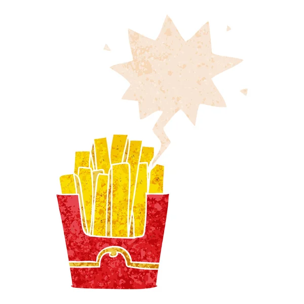 Cartoon-Pommes und Sprechblase im Retro-Stil — Stockvektor