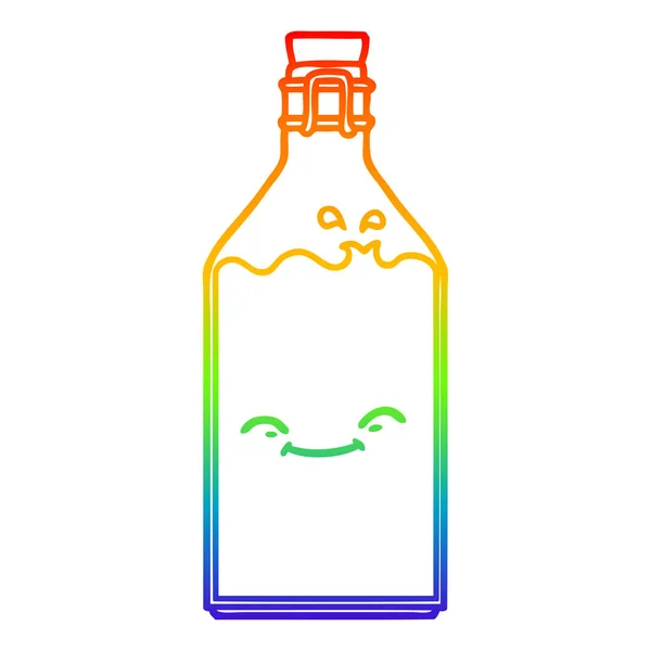 彩虹渐变线绘制卡通老水瓶 — 图库矢量图片
