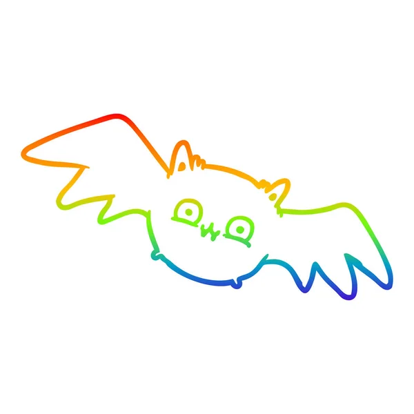 彩虹渐变线绘制吸血鬼万圣节蝙蝠 — 图库矢量图片