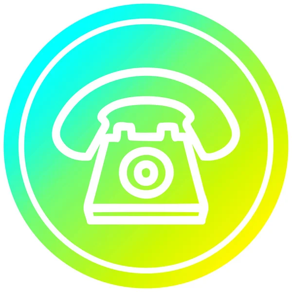 Telefone antigo circular no espectro gradiente frio —  Vetores de Stock
