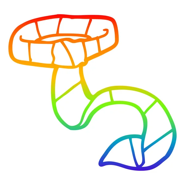 Rainbow gradient linje ritning tecknad randig slips — Stock vektor