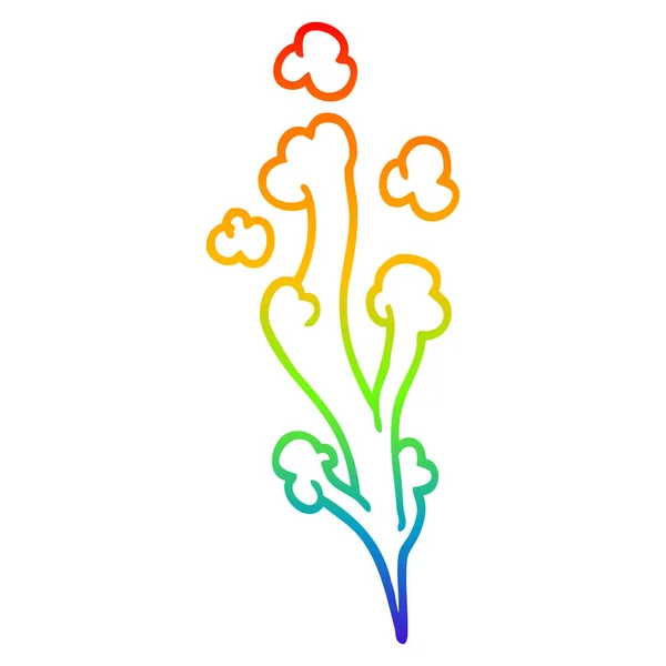 Rainbow Gradient Line Zeichnung Cartoon Windböen — Stockvektor