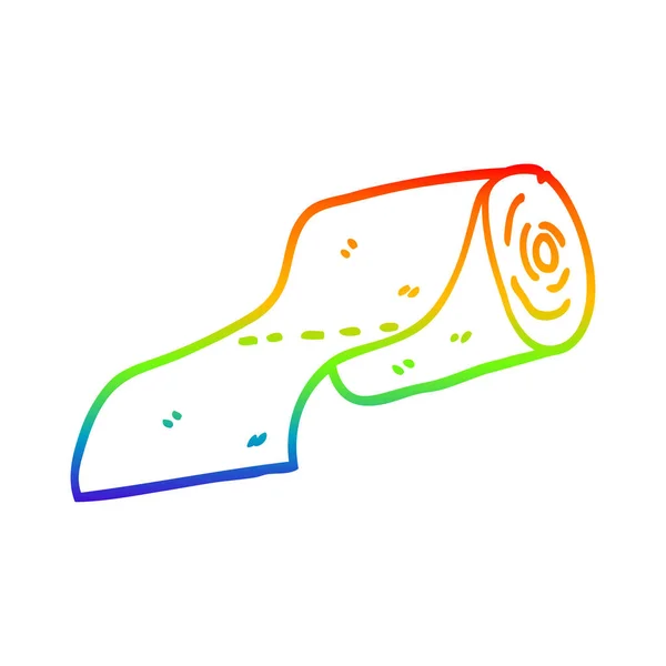 Linea gradiente arcobaleno disegno rotolo di carta igienica cartone animato — Vettoriale Stock