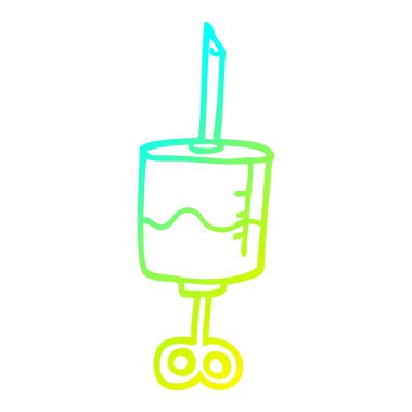 soğuk degrade çizgi çizim karikatür tıbbi şırınga