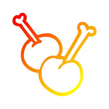 sıcak degrade çizgi çizim karikatür kırmızı kiraz