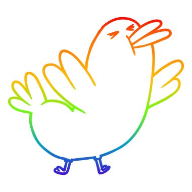 gökkuşağı degrade çizgi çizim karikatür blackbird