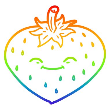 gökkuşağı degrade çizgi çizim karikatür çilek