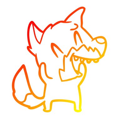 sıcak degrade çizgi çizim gülen tilki karikatür