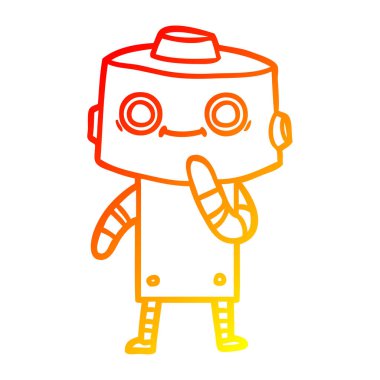 sıcak degrade çizgi çizim karikatür robot