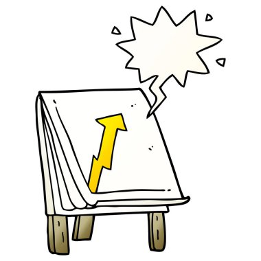 karikatür iş grafik ve ok ve konuşma balonu pürüzsüz gra