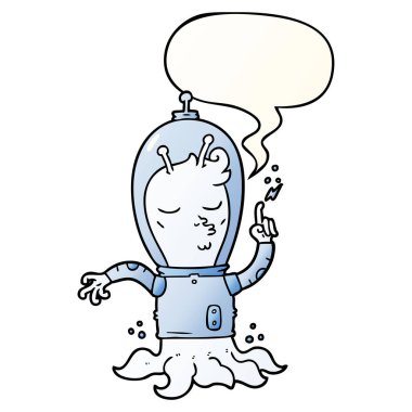 düzgün degrade tarzında karikatür yabancı ve konuşma balonu