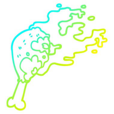 soğuk degrade çizgi çizim karikatür pişmiş tavuk bacağı