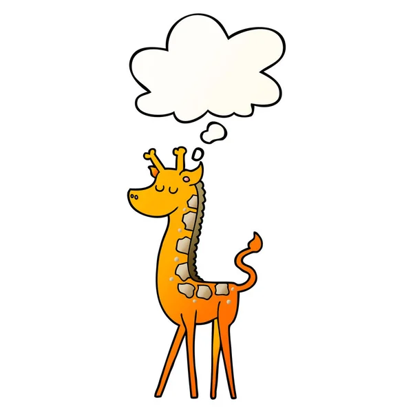 Жираф мультфильма и мыслепузырь в гладком градиентном стиле — стоковый вектор