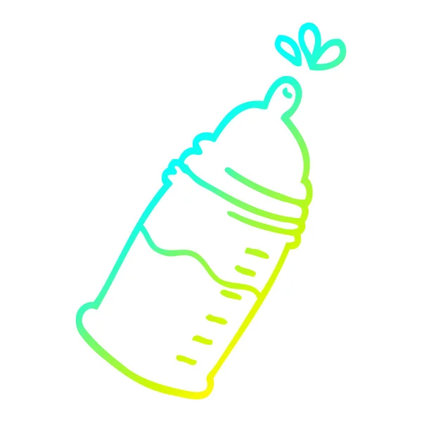 冷たいグラデーションライン描画漫画の哺乳瓶 — ストックベクタ